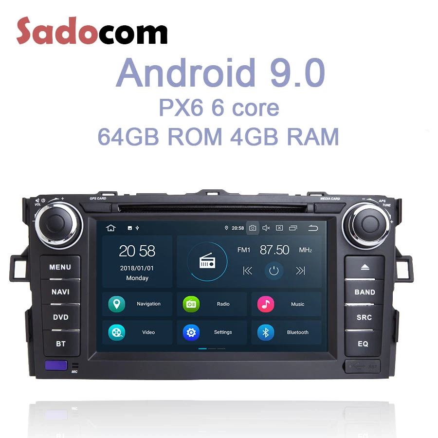 Ips PX6 2din Android 9 0 автомобильный dvd плеер 6 ядер 64 Гб ПЗУ 4 ОЗУ GDS Авторадио Bluetooth wifi gps