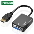 HDMI-Совместимость с vga папа-мама сплиттер динамик аудио кабель ПК ТВ коробка конвертер проектор расширитель displayport адаптер
