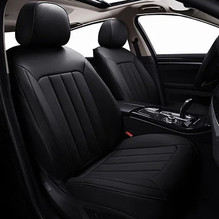 Black Standard Пользовательские кожаные чехлы для автомобильных сидений для Toyota EZ Reiz Mark X Crown Vios aygo cargo venza автомобильные чехлы для сидений - Название цвета: Black Standard