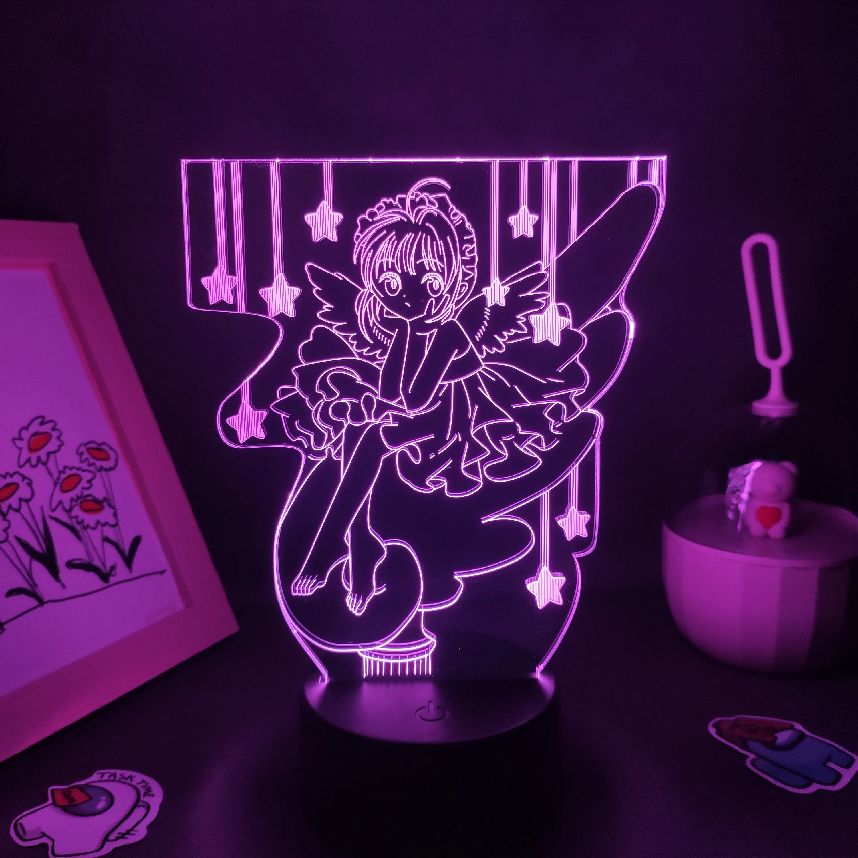 3D светодиодные лампы в стиле аниме Cardcaptor Sakura ночники RGB для манги крутые подарки