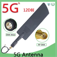 eoth 1 2pcs 5g antenna 12dbi sma male wlan wifi 5ghz antene ipx ipex 1 sma female pigtail extension cable pbx iot module antena