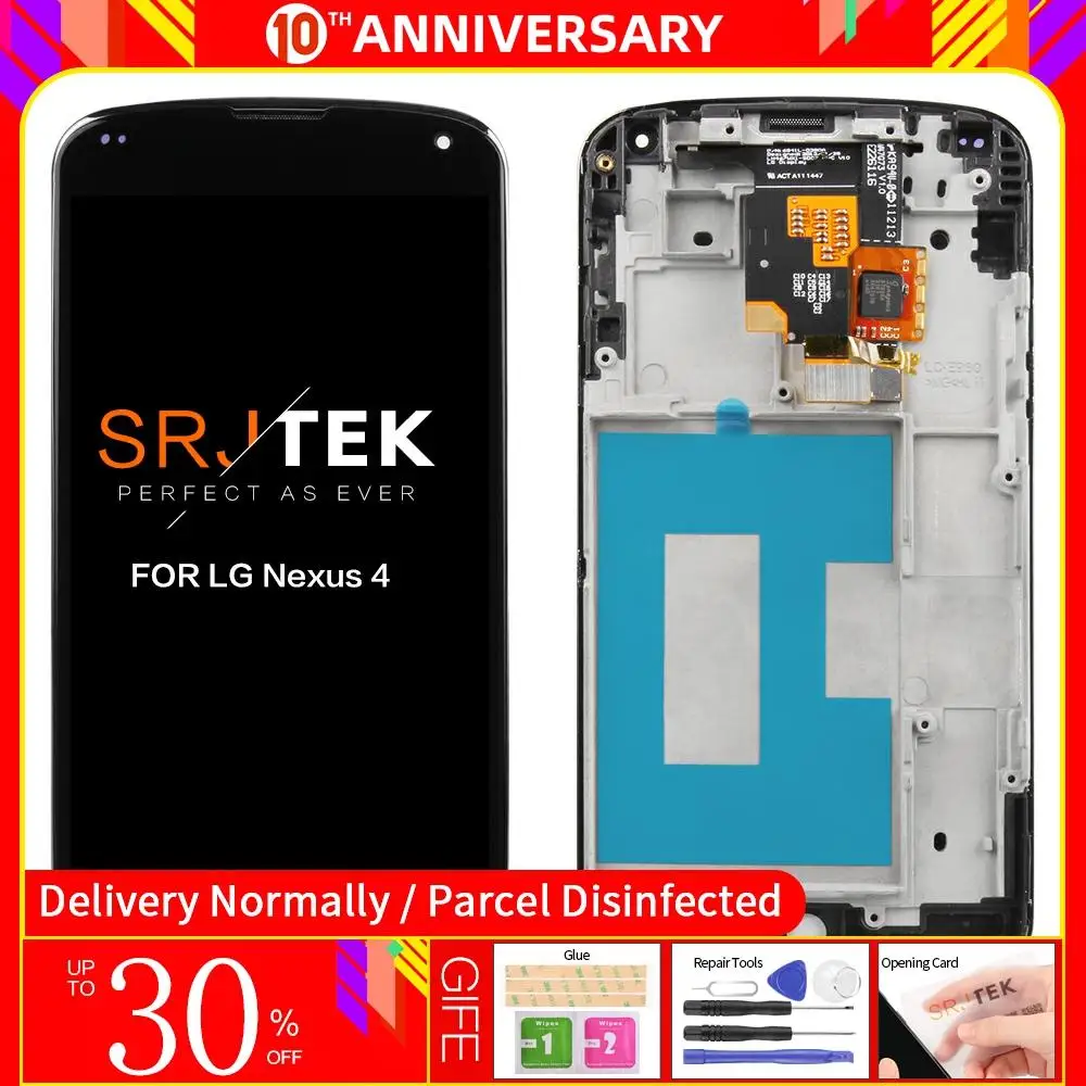 Протестированный 4 7 '񟡰x768 IPS LCD для LG Optimus Google Nexus дисплей E960 сенсорный экран