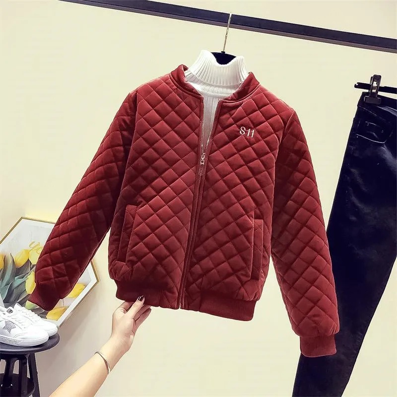 Модная женская короткая зимняя куртка с вышивкой корейское вельветовое