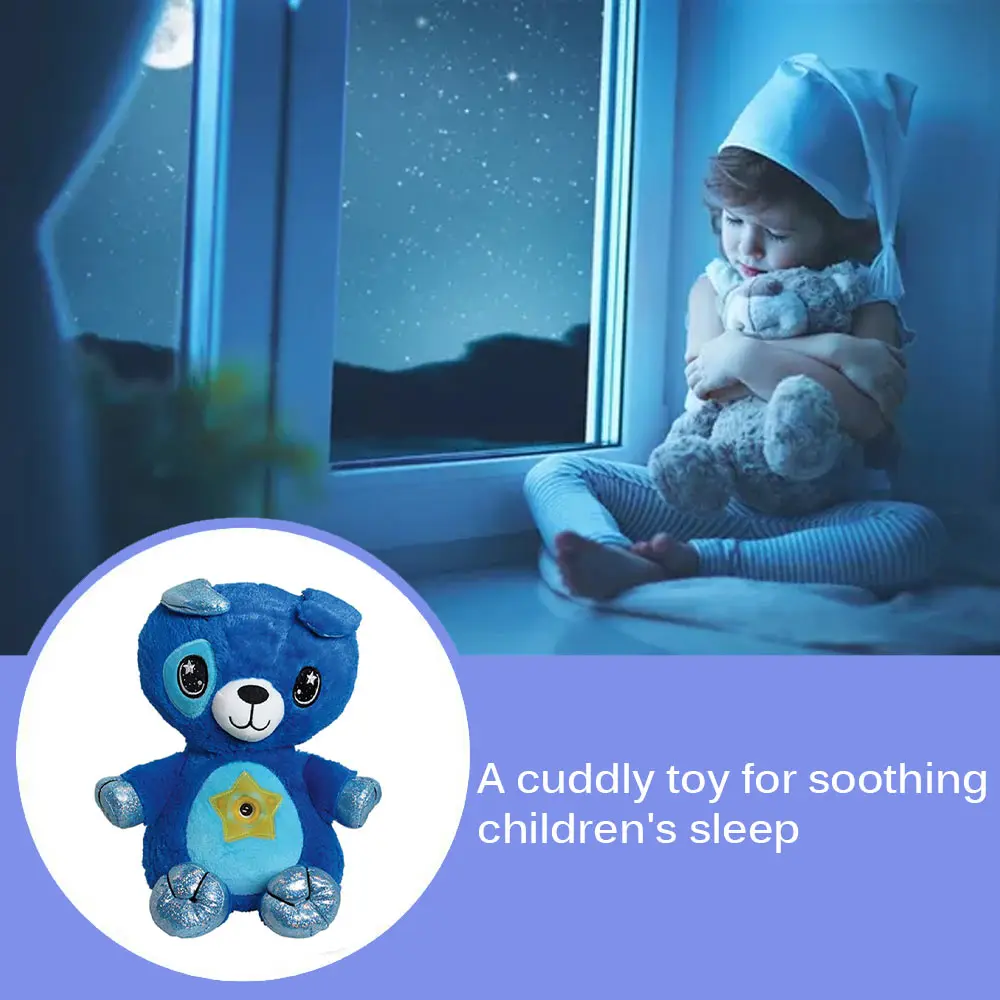 

A Cuddly Toy Night Light Sleeping Projector Lamp Stuffed Animal Night Light Stuffed Plush Toy Light For Smoothing Child'S Sleep