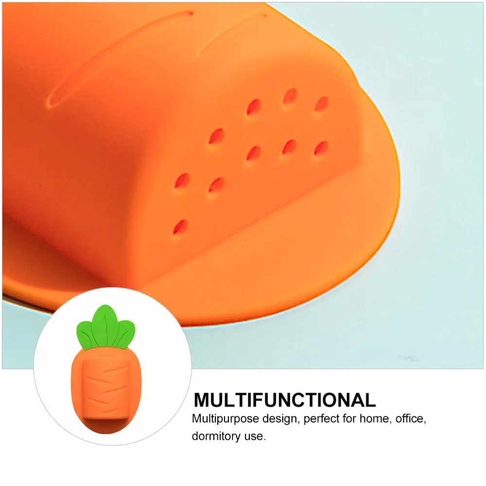 

1pc Creative Carrot Shaped Rack Wall Sticky Storage Hanger Toothbrush Comb Rack