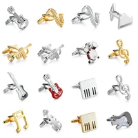 brass material high quality craft music symbol music equipment modeling cufflinks fashion mens french shirt cuff cufflinks
