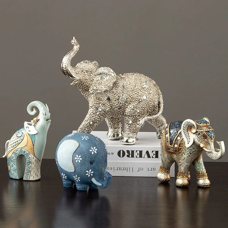 Фото Креативная Изысканная Миниатюрная модель со слонами украшение для дома