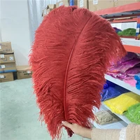 beautiful 20 50pcslot red ostrich feathers for craft 26 28inches65 70cm dancers celebration jewelry ostrich feather