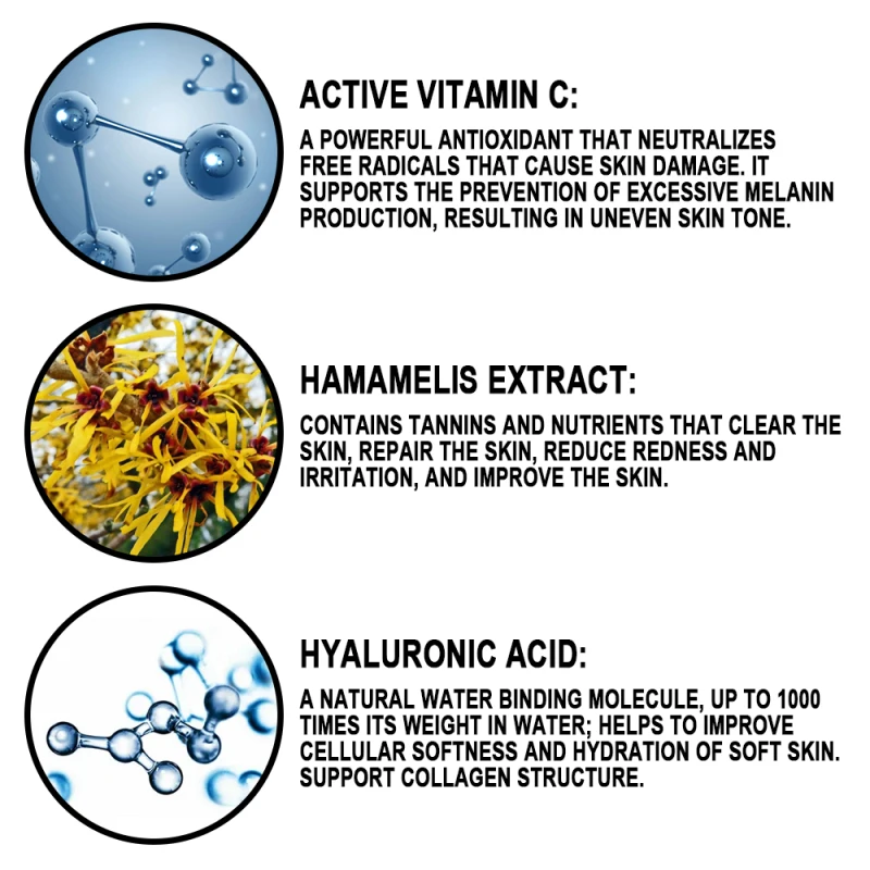 

Eelhoe Vitamin C Whitening Face Serum Lighten Spots Brightening Facial Essence Fade Dark Spots Remove Freckle Speckle Skin Care