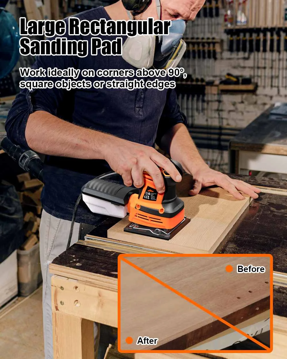 

Машинка шлифовальная электрическая, 260 Вт, с 20 наждачной бумагой