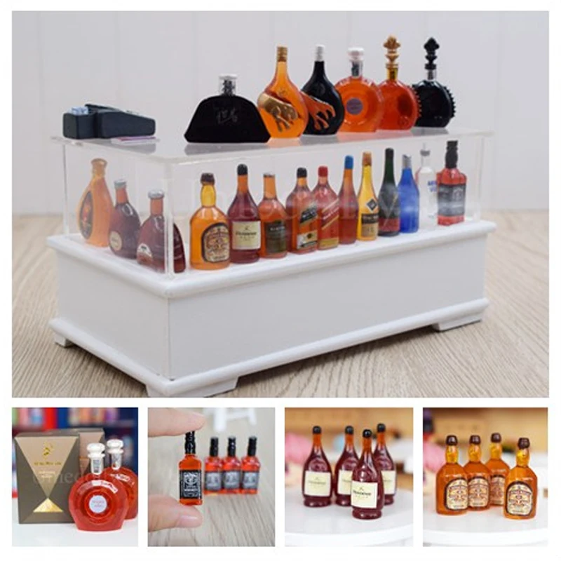 Миниатюрный Кукольный домик в разных стилях миниатюрная имитация виски вина