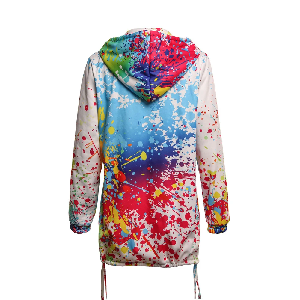 

Outerwear & Coats Jackets Fashion Tie Dyeing Print Outwear Sweatshirt Hooded Overcoat Coats And Jackets Women