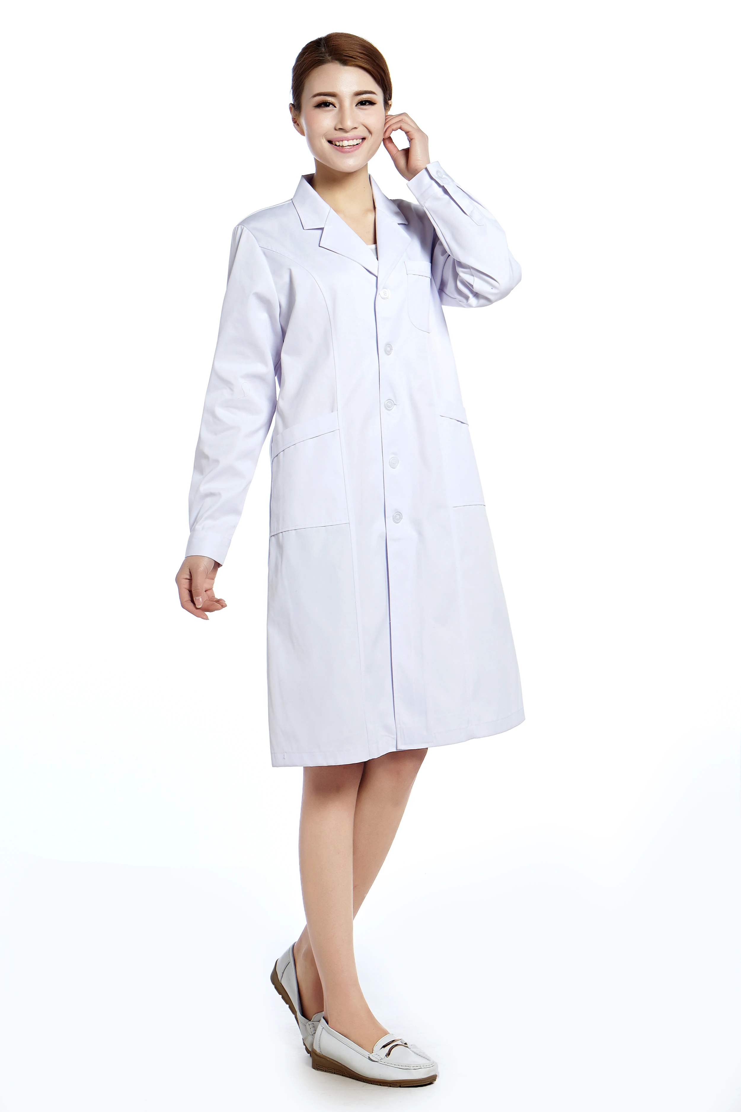 Женское лабораторное пальто униформа для медсестры с длинным рукавом платье