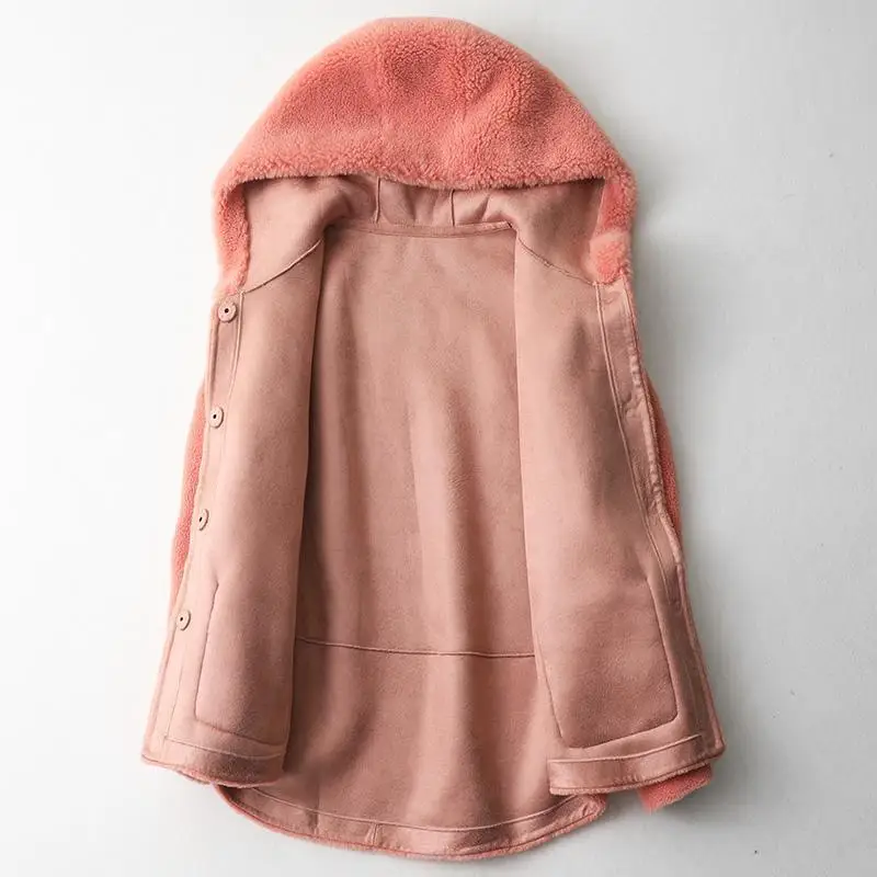 

wool jacket Wool Coat size is big Free shipping new sheep shearing coat with big hat women Real Sheep