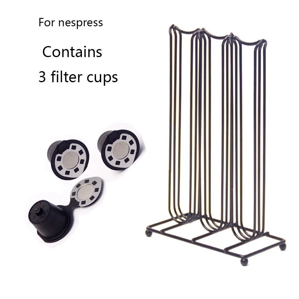 Metal Coffee Pods Holder 42 Cups Plating Stand Capsule Storage Rack Shelves For Nespresso cup set | Дом и сад