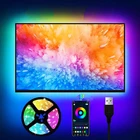 Светодиодная RGB-лента для украшения спальни, телевизора, подсветильник Ки, 5 В, USB, Wi-Fi, Bluetooth
