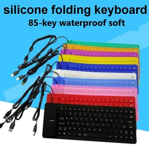 85 keys portable mini usb keyboard flexible waterproof soft silicone gaming keyboard tablet foldable computer keyboard laptop free global shipping