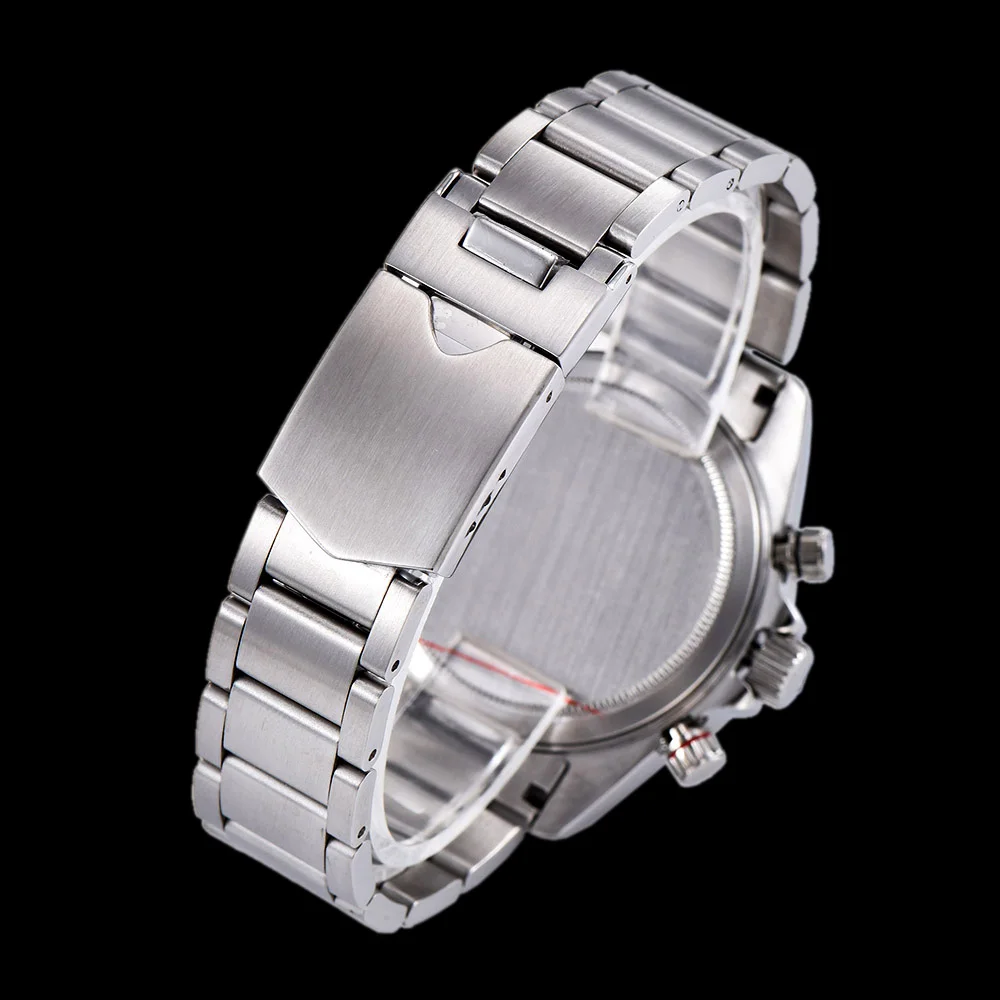 Хронограф черный залив Япония Seiko vk64 кварцевый механизм 41 мм керамический ободок