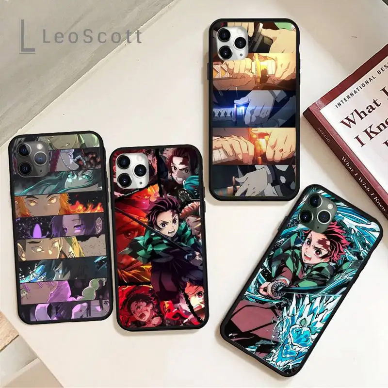 

Demon Slayer Amine Phone Case for iPhone 11 12 pro XS MAX 8 7 6 6S Plus X 5S SE 2020 XR Soft silicone Cover Funda Shell