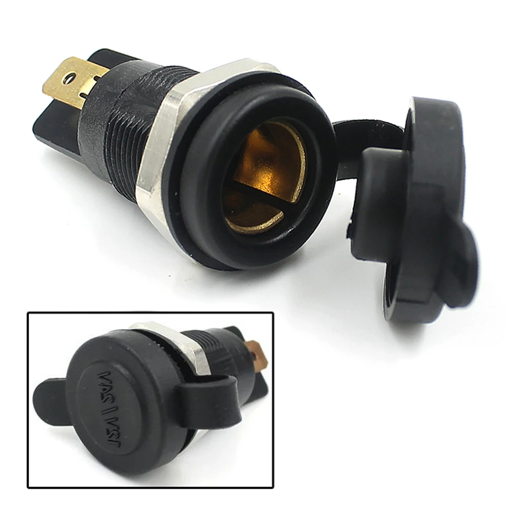 

12V Cigarette Lighter Power Socket Plug Outlet Cars Motorcycle Motorbike Black INY