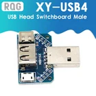 Распределительная плата с USB головкой папа, USB-коннектор к Type-c Micro-Мама, USB 2,54-4P, тестовая плата для передачи данных, USB адаптер, пластина XY-USB4