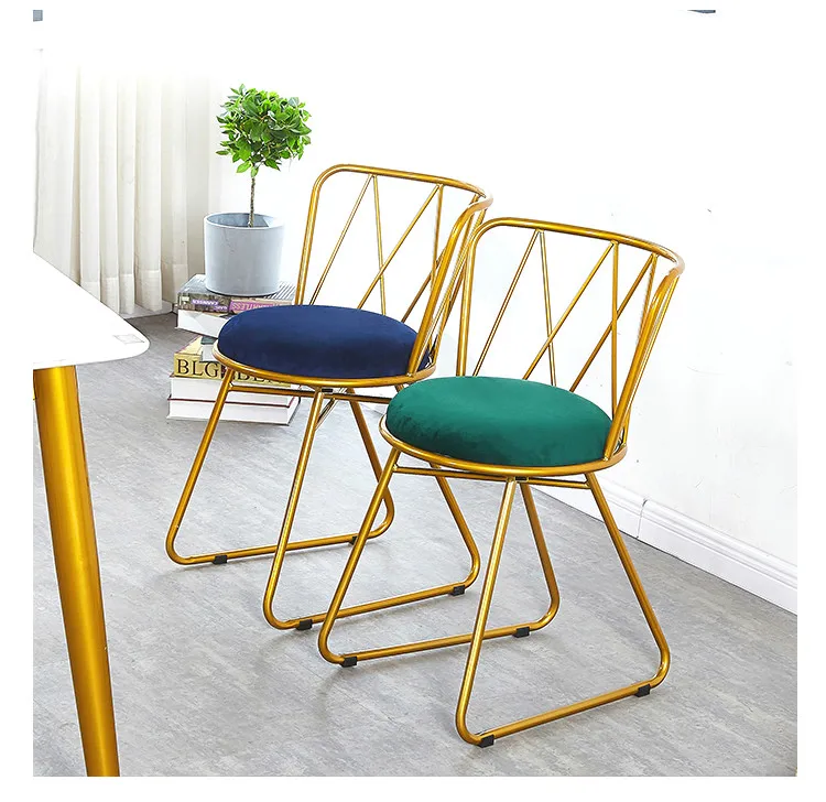 Роскошный Золотой Железный обеденный стул с креативным бантиком Backchair Ресторан