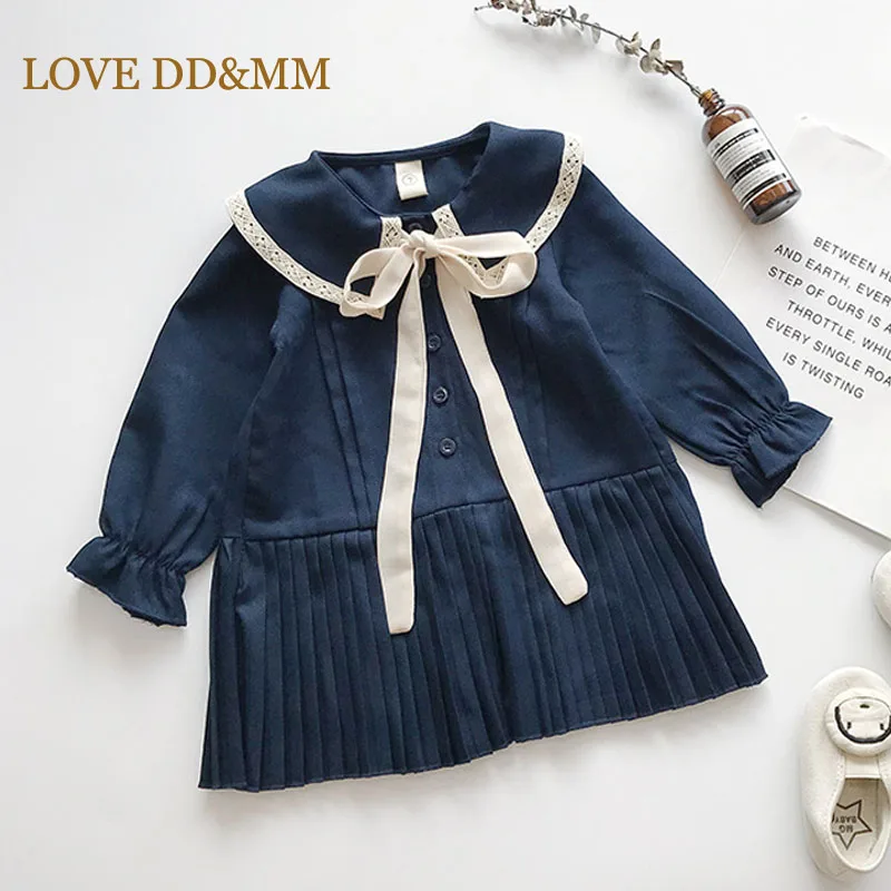 Красивые платья для девочек DD &amp MM Новинка 2020 г. осеннее Плиссированное свободное
