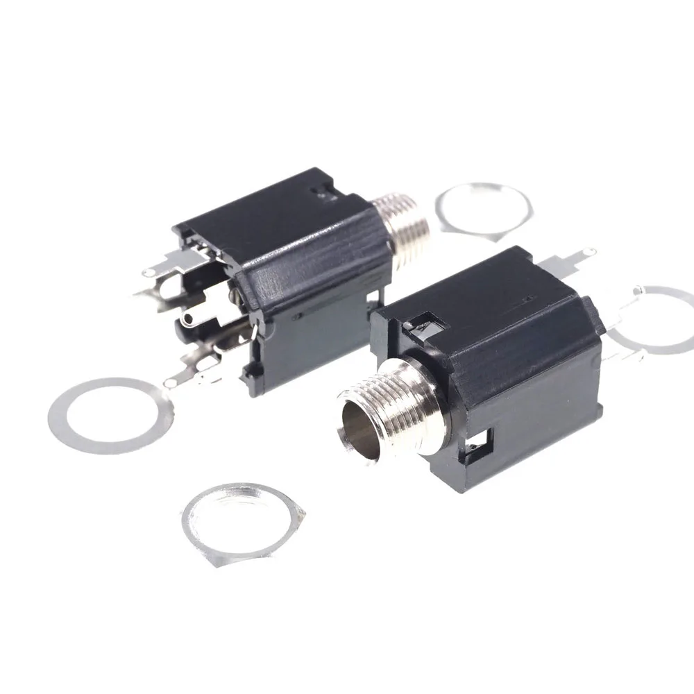 10 шт. 6 35 мм телефонный Джек 5-контактный стерео Тип двойной трек TRS аудио разъем