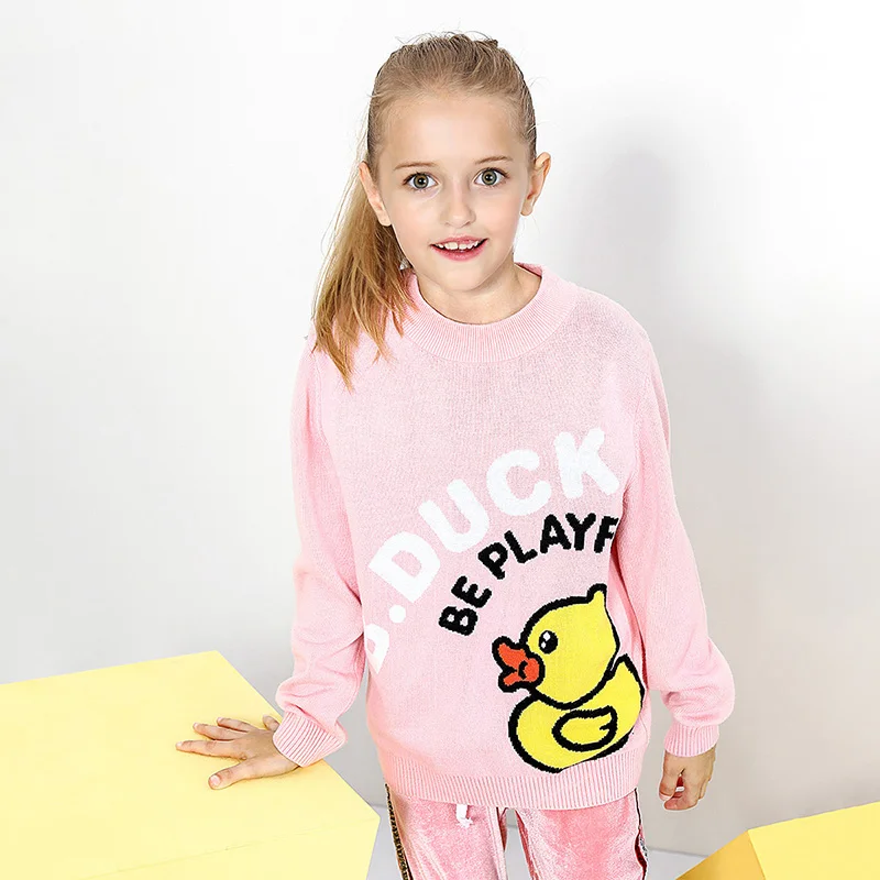 B. Маленький теплый свитер с принтом утки на весну и осень для мужчин женщин