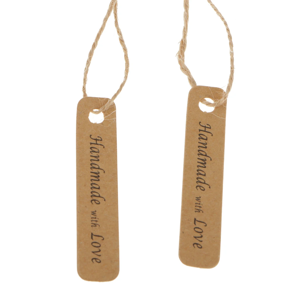 Упаковка из 100 крафт-бумаги Висячие бирки Свадебная помолвка наклейка для