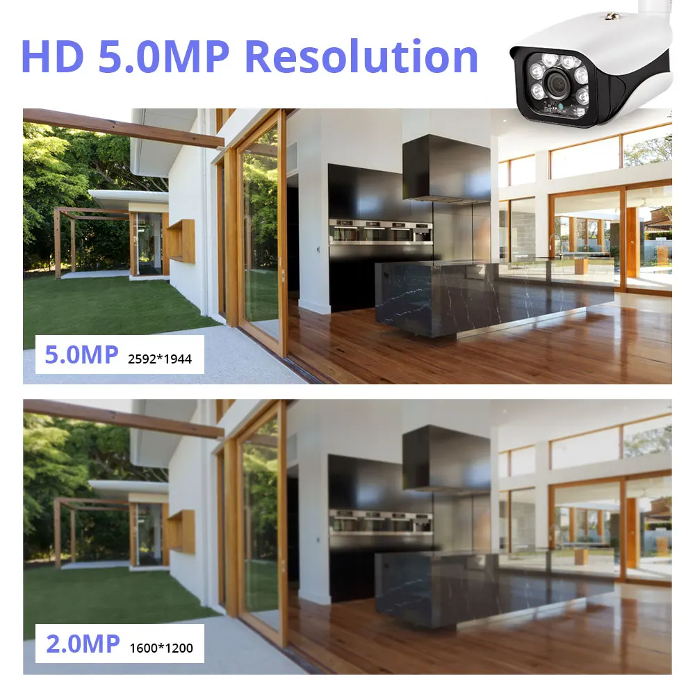 Камера видеонаблюдения Fuers беспроводная камера безопасности 4 канала 5 МП POE NVR