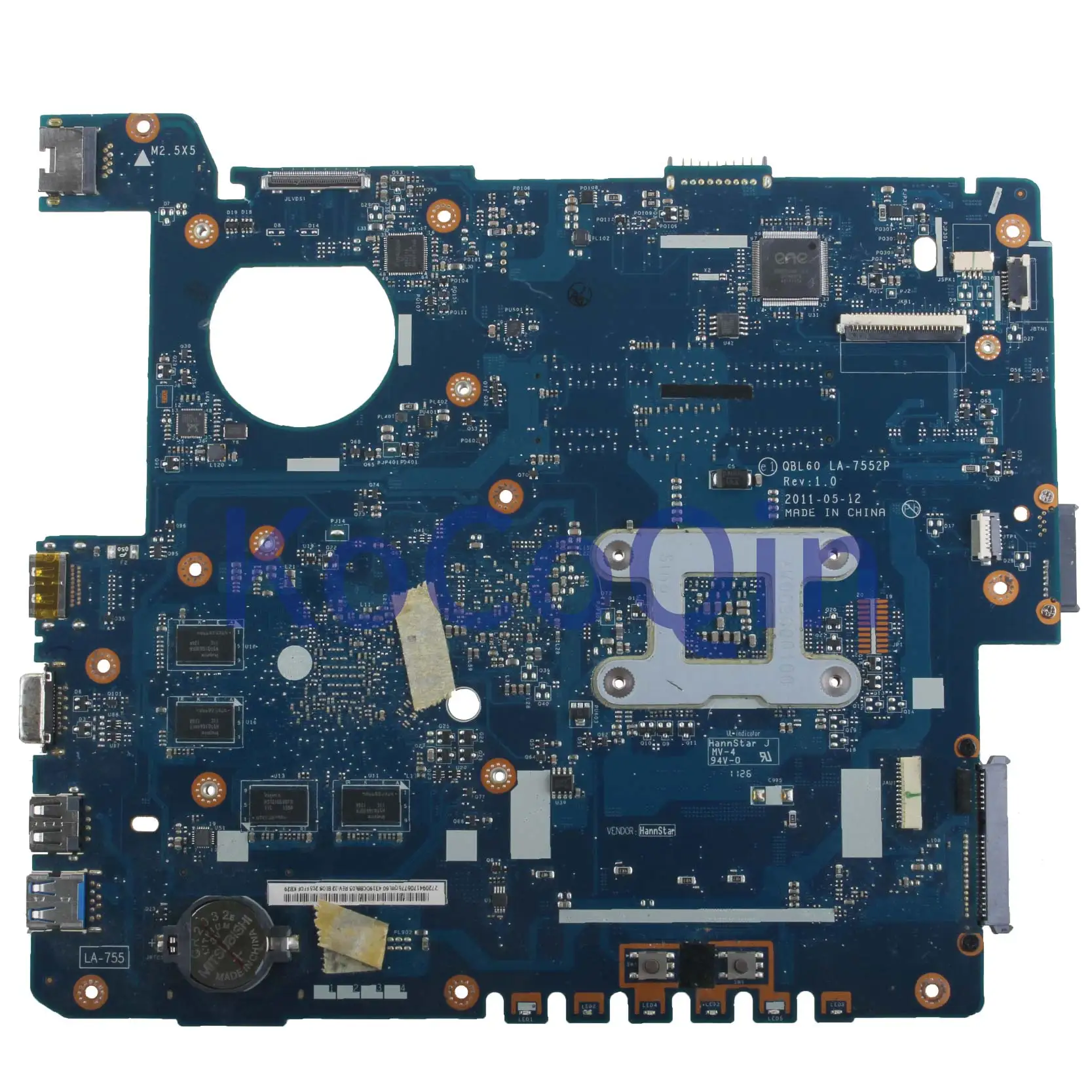 KoCoQin материнская плата для ноутбука ASUS K53TA K53TK X53T материнская плата QBL60 LA-7552P 216-0810005
