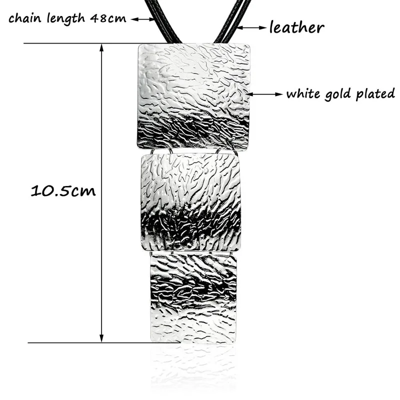 

LEEKER Gothic Style Trendy Big Square Pendant Choker Chain Collar Women Statement Necklace 176 LK4