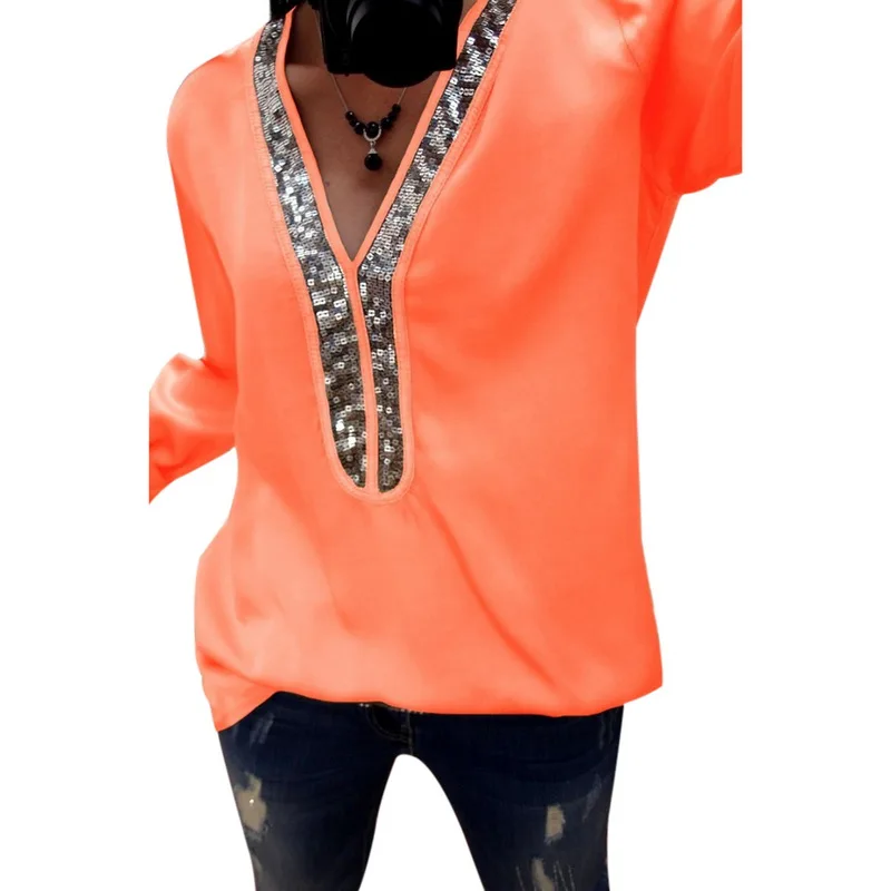 Женская однотонная свободная облегающая Повседневная футболка с v образным