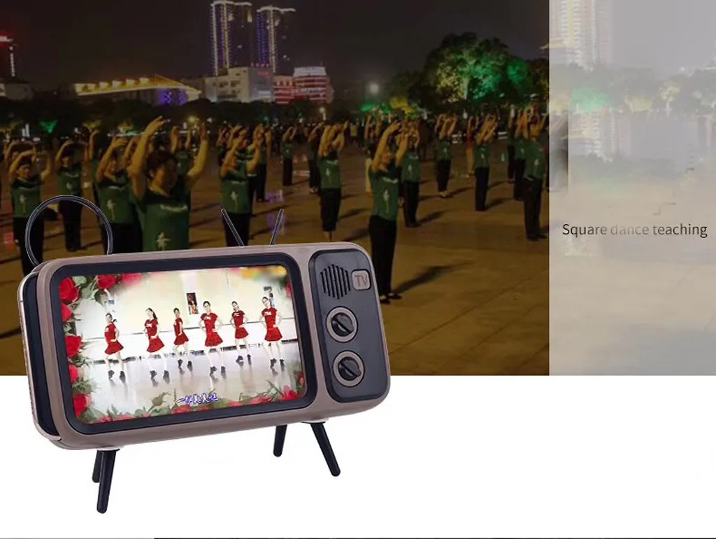 Мини Портативный ретро BT Bluetooth динамик музыка ТВ дизайн держатель мобильного