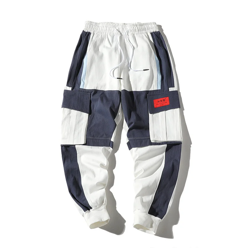 Liketkit брюки карго мужские зимние 2019 Цветные Лоскутные боковые карманы для бега