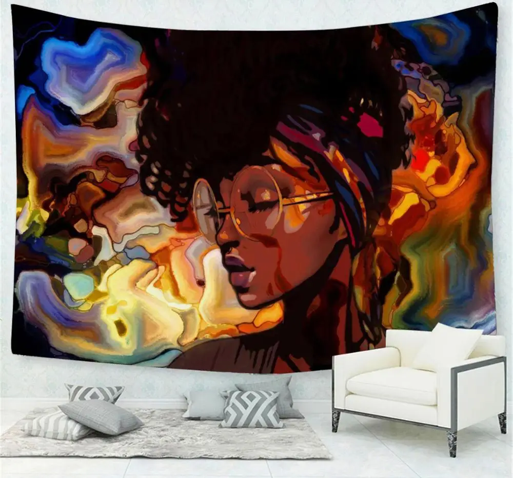 Настенный гобелен с психоделическим 3D принтом животных для студенческой спальни