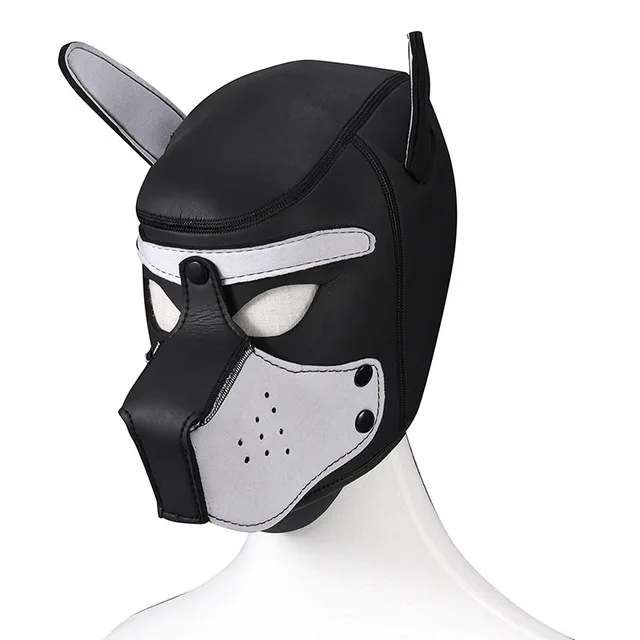 Brand New Fashion Padded Latex Rubber Role Play Dog Mask Party Mask Puppy Cosplay Full Head with Ears SM Sex Toys For Couples 2