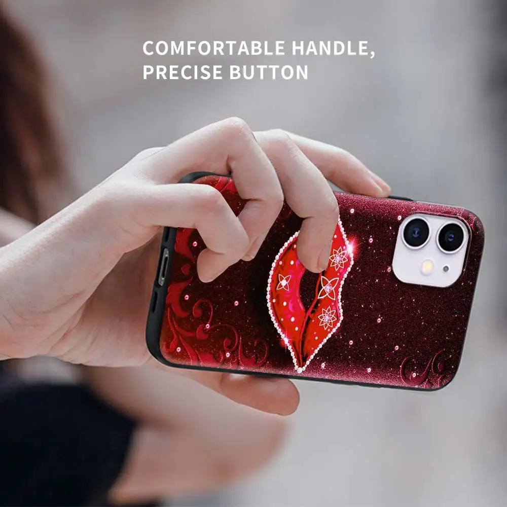 

Lips Black Phone Case For Apple iPhone 7 11 12 Pro Soft Capa for iPhone XR X XS Max 6 6S 8 Plus SE Cover