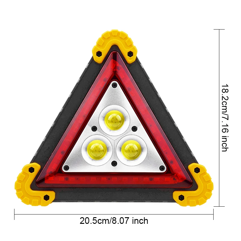 Car LED Work Light Road Safety Emergency Breakdown Alarm Lamp Portable Flashing on Hand Triangle Warning Sign | Автомобили и