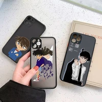 anime detective conan phone case for iphone 13 12 11 mini pro xr xs max 7 8 plus x matte transparent cover