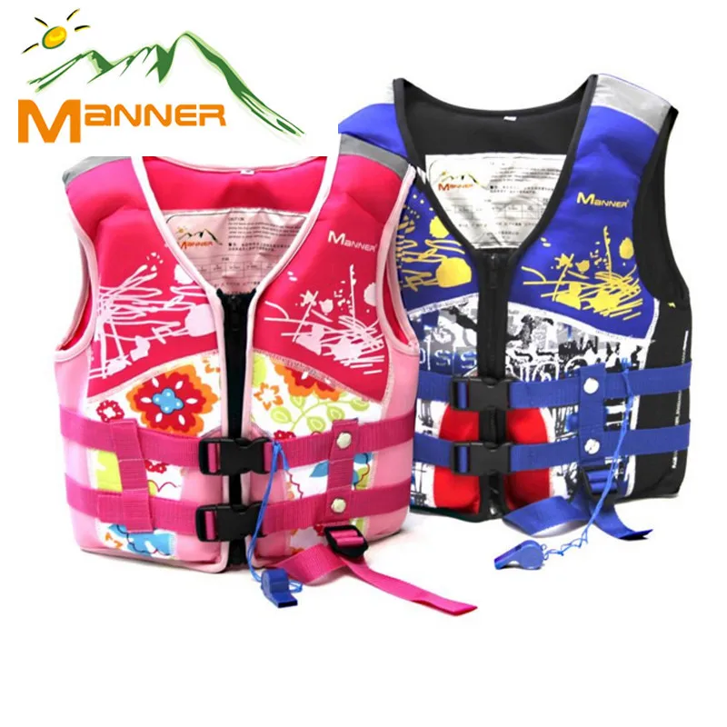 

MANNER For Child Whistle Kids Vest Sports Safety Equipment Life Children Boys Girls Diving Jacket Swimming Life With Water And L