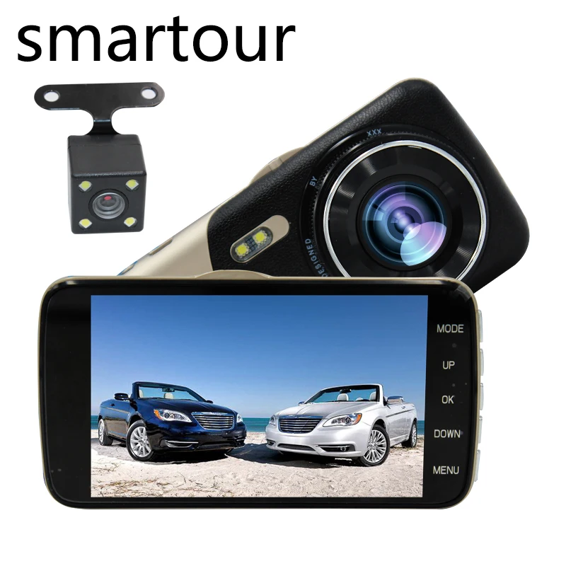 Smartour 1080 Автомобильный видеорегистратор с 4 дюйма Автомобильный видеорегистратор до и после двойной записи HD функцией ночной съемки DVR камера заднего вида
