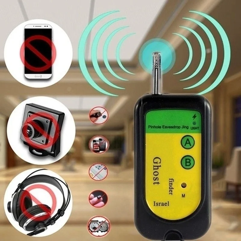 

Wireless Signal Detector Tracker Mini Camera Finder Sensor100-2400 Mhz Frequency 12V Alarm Device Radio Check Spy Camera Hidden
