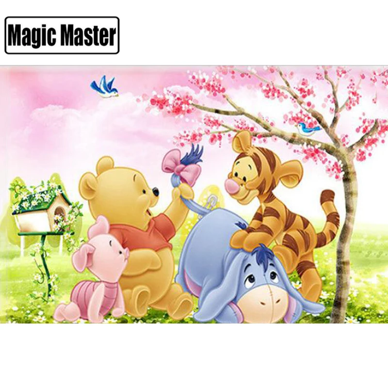 5D Diy Полная квадратная/круглая Алмазная картина Винни Пух вышивка крестиком