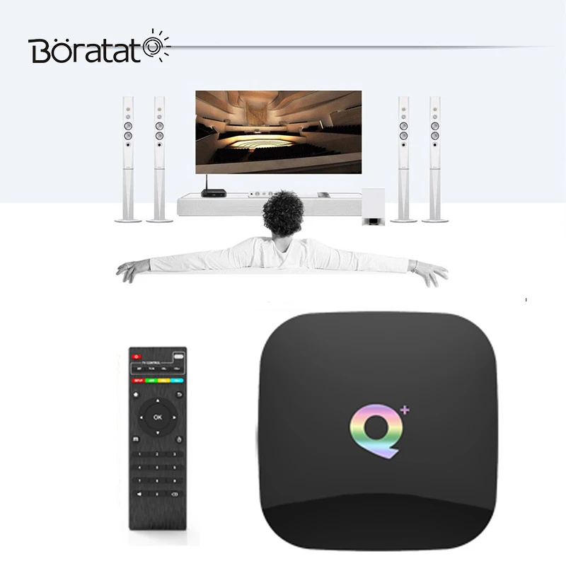 Смарт ТВ коробка Q PLUS сеть ТВ-приставка HD 2 + 16G 6K H6 Android 9 0 Qplus WIFI Google медиаплеер |
