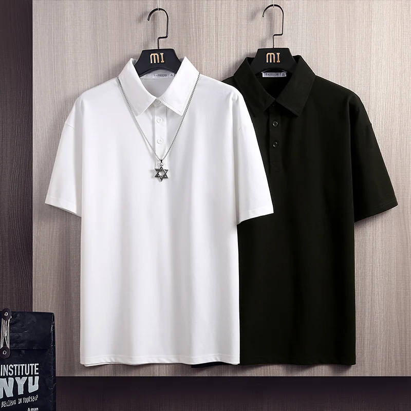 

Huncher Men Polo Shirt 2021 Summer Plain Lapel Male Tops Polo T Shirt For Men Cotton Slim Fit Casual Golf Wear Shirts For Men