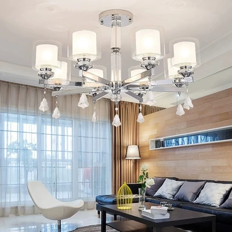 Светодиодные люстры современный хромированный металлический светильники из