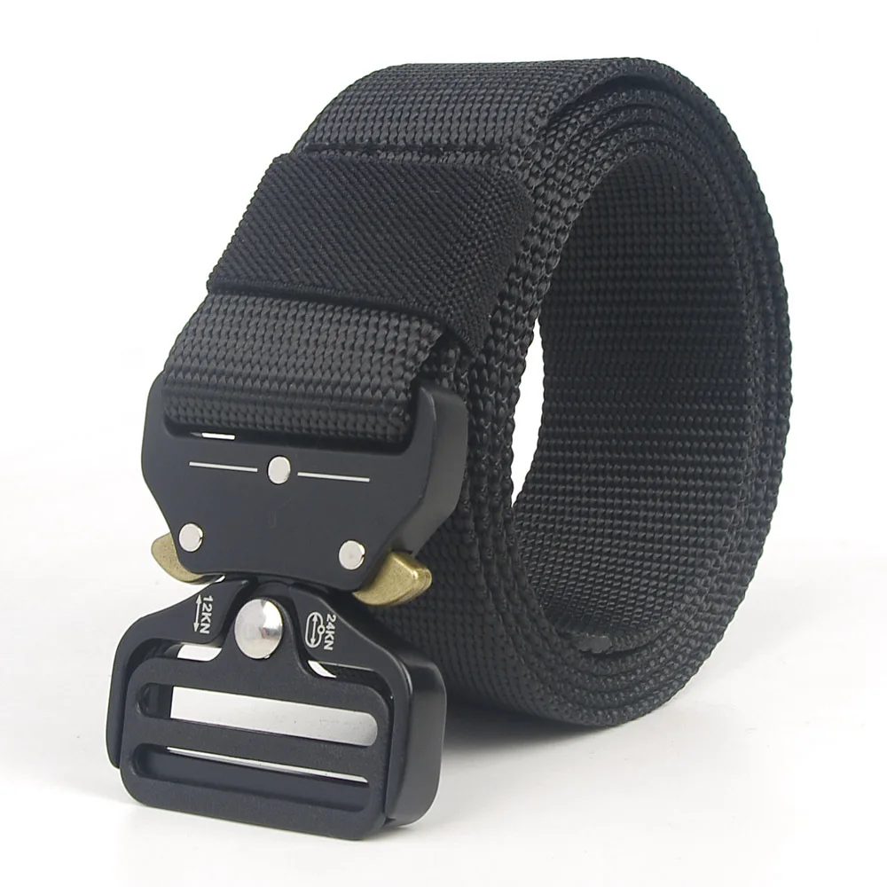 only belt Тактический нейлоновый ремень 125 см, 135 см, военная металлическая Автоматическая пряжка, поясной ремень для мужчин на открытом воздухе, для страйкбола, охоты, армейского качества - Цвет: only belt
