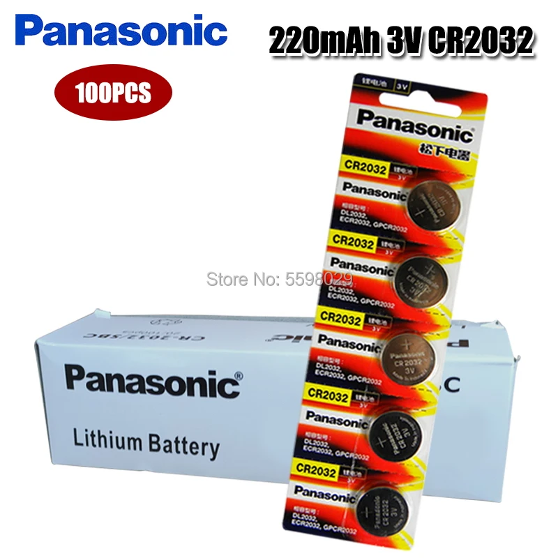 PANASONIC 100 шт. 2020 Новинка 3 в CR2032 кнопочные батарейки для монет CR 2032 ячейки компьютера